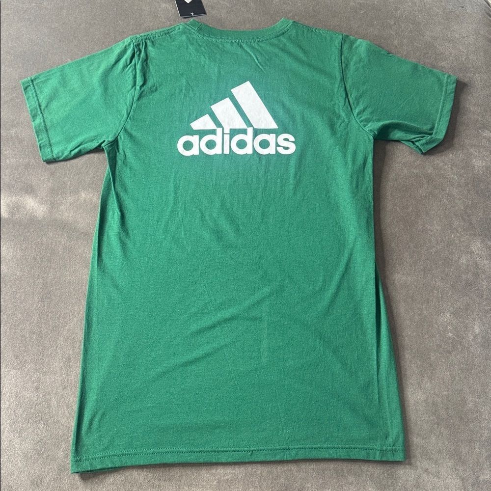 Adidas Men’s Green The Go-To Tee Short Sleeve T-Shirt SMALL 100% Cotton NWT
